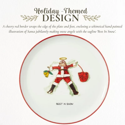 Spode Kit Kemp Doodle 10.7" Cake Stand - Best In Snow Doodle - Whimsical Santa Illustration, Fine China Cake Display For Elegant Dessert Presentation 4 Spode Kit Kemp Doodle 10.7" Cake Stand - Best In Snow Doodle - Whimsical Santa Illustration, Fine China Cake Display For Elegant Dessert Presentation - Image 2