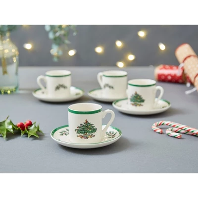 Spode Christmas Tree Espresso Cup & Saucer Set (Set Of 4) - Festive 3 Ounce Coffee Mugs With Saucers, Fine Earthenware - Dishwasher & Microwave Safe 9 Spode Christmas Tree Espresso Cup & Saucer Set (Set Of 4) - Festive 3 Ounce Coffee Mugs With Saucers, Fine Earthenware - Dishwasher & Microwave Safe - Image 7