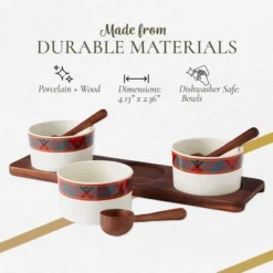 Spode Christmas Tree Condiment Set - 7 Piece Holiday Serveware Set - Ceramic Dip Bowls, Spoons, Serving Tray Included - Tartan Plaid -Spode GUEST 8d482b70 1c59 42d9 924c a43baf33dbc5