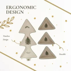 Spode Christmas Tree 4-Piece Serving Set - 12-Inch Tree Shaped Stoneware Platter With 3 Dip Bowls - Dishwasher Safe Festive Christmas Tableware -Spode GUEST 8de2d501 2e1a 407d aadd 9045c2b95ea2