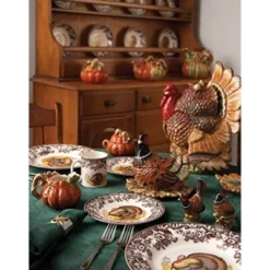 Spode Woodland Turkey Round Platter - 12" Fine Porcelain Serving Tray With British Flowers Border, Rustic Thanksgiving Design - Made In England 10 Spode Woodland Turkey Round Platter - 12" Fine Porcelain Serving Tray With British Flowers Border, Rustic Thanksgiving Design - Made In England -Spode GUEST 8f2fa29e ca9d 4c83 98eb da9f44d3f42b