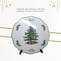 Spode Christmas Tree Round Trivet - 9" Heat Resistant Trivet For Hot Dishes, Pans - Holiday Kitchen Counter Tabletop Protector - Cheese Plate Platter -Spode GUEST 916c3979 2d42 4f5c b63e 8dee3e394e93