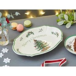 Spode Christmas Tree Oval Festive Tray - 6-Inch Rectangular Earthenware Serving Tray, Holiday Tableware - Dishwasher, Microwave, Oven Safe -Spode GUEST 9317371c 1725 462c b198 8bbfd84e0b8c