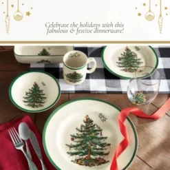 Spode Christmas Tree 19oz Stemless Wine Glasses, Set Of 4 - Vintage-Inspired Holiday Drinkware With Cozy Seasonal Charm -Spode GUEST 935dc139 b52a 40e9 8431 ba56cf8cf16b