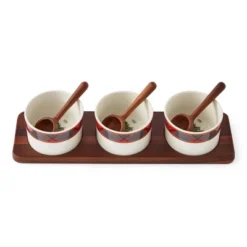Spode Christmas Tree Condiment Set - 7 Piece Holiday Serveware Set - Ceramic Dip Bowls, Spoons, Serving Tray Included - Tartan Plaid -Spode GUEST 9583d6c0 01db 4125 bcc3 a3a77393736a