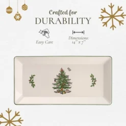 Spode Christmas Tree 14-Inch Rectangular Sandwich Tray, Porcelain Serving Platter - Tableware With Festive Charm, Dishwasher, Microwave, Freezer Safe -Spode GUEST 9a5e8446 0d3a 4c8f 98f2 a6fde1b47dee
