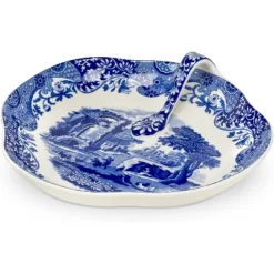 Spode Blue Italian 8 Inch Handled Tray - Elegant Decorative Serving Dish For Snacks, Appetizers, Fruit - Porcelain Presentation -Spode GUEST 9bd8d458 ebda 4178 b3a0 0e898af0c6bc