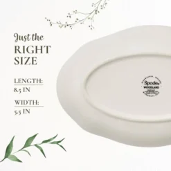 Spode Woodland Pheasant Pickle Dish - 8.5" Porcelain Tray With British Flowers Border & Scalloped Edge, Microwave, Dishwasher, Oven & Freezer Safe -Spode GUEST a2ac7139 1874 466f 802c 027cf19b5d5a