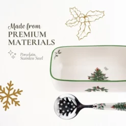 Spode Christmas Tree Cranberry Sauce Serving Dish With Slotted Spoon (8"x 4.25") - Server With Holiday Motif - Dishwasher, Microwave, Freezer Safe 11 Spode Christmas Tree Cranberry Sauce Serving Dish With Slotted Spoon (8"x 4.25") - Server With Holiday Motif - Dishwasher, Microwave, Freezer Safe -Spode GUEST a4fca5c0 9a89 4a91 a3e7 020edc504d45
