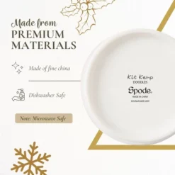 Spode Kit Kemp 12oz Festive Christmas Mug - Deck The Halls Doodle Mug, Fine China Dishwasher Safe Holiday Coffee Mug With Handle -Spode GUEST a6274bc0 d520 4078 9167 8f39d46d3268