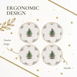 Spode Christmas Tree Gold Collection Dinner Plates, Set Of 4 -Spode GUEST abec7e48 f1cd 48e1 832f d54d81cabe6c