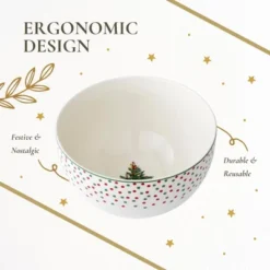 Spode Christmas Tree Polka Dot Rice Bowl - 6-Inch Porcelain Soup Bowls For The Holidays, Christmas Kitchen Bowls, Dishwasher And Microwave Safe -Spode GUEST aca53636 b3b6 40e0 85e9 a09f0792b2d2