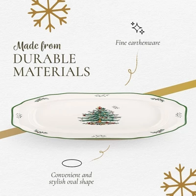 Spode Christmas Tree Sculpted Octagonal Platter - 14-Inch - Dishwasher And Microwave Safe Christmas Dinnerware With Iconic Tree Design 5 Spode Christmas Tree Sculpted Octagonal Platter - 14-Inch - Dishwasher And Microwave Safe Christmas Dinnerware With Iconic Tree Design - Image 3