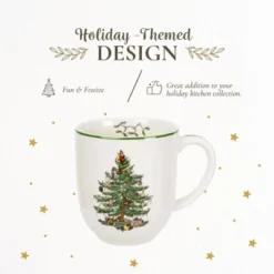 Spode Christmas Tree Cafe Mug - 14 Oz Ceramic Holiday Coffee Mugs - Festive Design With Santa And Christmas Tree Motif - Microwave & Dishwasher Safe -Spode GUEST aeffcbd1 d5b7 436a 9a26 9c0b760fac13