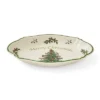 Spode Christmas Tree Oval Festive Tray - 6-Inch Rectangular Earthenware Serving Tray, Holiday Tableware - Dishwasher, Microwave, Oven Safe