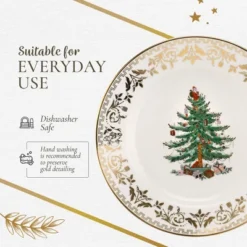 Spode Christmas Tree Gold Salad Plates, Set Of 4, 22 Karat Gold Detailing -Spode GUEST b646cef9 00b2 4e45 8877 90948ac94d6f