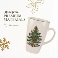 Spode Christmas Tree Latte Mug - 22 Oz Holiday Coffee Cup For Tea, Hot Cocoa, And More - Dishwasher & Microwave Safe Fine Earthenware Mug -Spode GUEST bcb9c7f0 6df3 410d a871 da3fe9d68a95