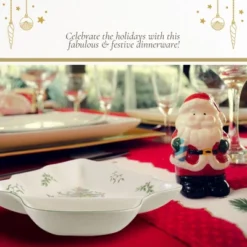 Spode Christmas Tree Chip And Dip Tree-Shaped Dish - 14-Inch Porcelain Holiday Serveware - Dishwasher, Microwave, Freezer Safe -Spode GUEST bdefe86f 2623 400f 9e43 69f390f1cf67