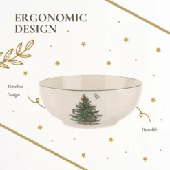 Spode Christmas Tree Round Serving Bowl - 8-Inch Ceramic Bowl For Pasta, Salad, Soup, And Side Dishes - Porcelain, Dishwasher & Microwave Safe -Spode GUEST c7bc27e6 03c1 4ebd a903 8ab9c4b9b9b9