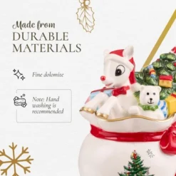 Spode Christmas Tree Candy Bowl - 6.5-Inch Dolomite Bowl Holiday Decor - Christmas Candy Storage Jars With Rudolph The Reindeer Motif -Spode GUEST c89a2db4 3b9e 4bee 8de8 2230e5087322