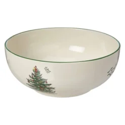Spode Christmas Tree Round Serving Bowl - 8-Inch Ceramic Bowl For Pasta, Salad, Soup, And Side Dishes - Porcelain, Dishwasher & Microwave Safe -Spode GUEST ca398eba 263d 4523 a495 311f8b3231f5