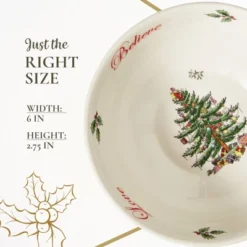 Spode Christmas Tree Revere Bowl - Checkered Exterior & Holly Accents, Festive Candy Dish Or Snack Bowl With Sentiments Inside, 6" Porcelain 13 Spode Christmas Tree Revere Bowl - Checkered Exterior & Holly Accents, Festive Candy Dish Or Snack Bowl With Sentiments Inside, 6" Porcelain -Spode GUEST cf4fac19 6183 462f 91a3 891806431cef