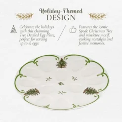 Spode Christmas Tree Deviled Egg Plate, 13 Inch Holiday Egg Serving Platter - Christmas Tree & Mistletoe Motif, Fine Porcelain, Dishwasher Safe -Spode GUEST d00d2f87 a46a 4126 baba 8e7cc78e935d