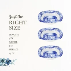 Spode Blue Italian Dip Bowl Set Of 3 - 5-Inch Porcelain Bowls With Oriental Design, Dishwasher & Microwave Safe Tableware -Spode GUEST d05a267c 1d6d 4d55 8ff5 534549d89a12