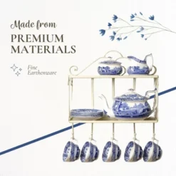 Spode Blue Italian 13 Inch Rectangular Tray With Handles - Elegant Decorative Serving Dish - Porcelain -Spode GUEST d66be321 7f60 4b11 a84c 7e5c5af8481c 2