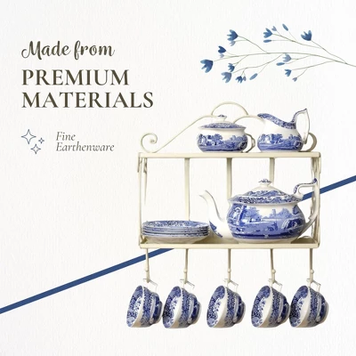 Spode Blue Italian 9oz Porcelain Mug, Set Of 4 - Compact Hot Beverage Cups With Ornamental Scenic Pattern - Elegant Ceramic Drinkware 5 Spode Blue Italian 9oz Porcelain Mug, Set Of 4 - Compact Hot Beverage Cups With Ornamental Scenic Pattern - Elegant Ceramic Drinkware - Image 3