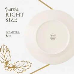 Spode Portmeirion Christmas Tree Polka Dot Dessert Plate (Set Of 4) - Festive 8" Stoneware Plates - Microwave, Dishwasher, Freezer Safe Party Dishes -Spode GUEST d6d349d8 7fc7 41a1 a151 c9ee369a4494