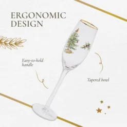 Spode Christmas Tree Gold 8.5oz Champagne Flutes (Set Of 4) - Gold Rimmed Glasses, Festive Holiday Drinkware For Christmas Dinner, Wedding Gifts -Spode GUEST daaa2205 72a2 473d 9dbb 13d6b555456c