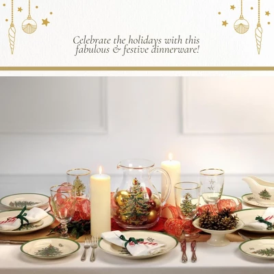 Spode Christmas Tree Cranberry Sauce Serving Dish With Slotted Spoon (8"x 4.25") - Server With Holiday Motif - Dishwasher, Microwave, Freezer Safe 6 Spode Christmas Tree Cranberry Sauce Serving Dish With Slotted Spoon (8"x 4.25") - Server With Holiday Motif - Dishwasher, Microwave, Freezer Safe - Image 4