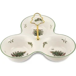 Spode Christmas Tree 3 Section Server With Tree Handle - Divided Serving Tray - Festive Earthenware Tableware For Seasonal Entertaining And Hosting -Spode GUEST df1b47a9 daa1 46db bfc9 cdf58e52f278