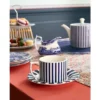 Spode Steccato 9oz Earthenware Teacup & Saucer, Set Of 4 - Ornamental Glazed Drinkware With Cobalt Blue Bands & Decorative Design -Spode GUEST df489315 48b2 4c7f 8f4a 5e1ca48513d3