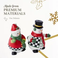 Spode Christmas Tree Snowman Salt And Pepper Shaker Set (2 Piece) - Holiday Kitchen & Table Décor - Festive Home Accent -Spode GUEST e07bdc3c 804b 44b3 9792 1d7490802d5d