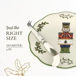 Spode Christmas Tree Nutcracker Cheese Platter With Knife - 9" Porcelain Holiday Serving Tray For Charcuterie - Dishwasher & Microwave Safe -Spode GUEST e0c121f6 1071 43e6 803a 7443b495f377
