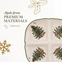 Spode Christmas Tree Sculpted 4-Section Tray - 1-Inch Divided Holiday Serveware In Fine Porcelain - Dishwasher, Microwave, Oven Safe -Spode GUEST e1ebc4a8 7eb7 414d b355 e068e8966c77