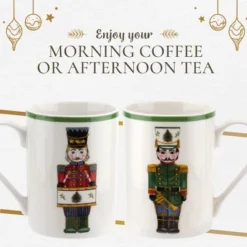 Spode Christmas Tree Nutcracker 10oz Mug & 8" Tray Set (3-Piece Set) - Festive Porcelain Mugs With Melamine Tray, Dishwasher & Microwave Safe -Spode GUEST e26aa851 5211 4a74 b2e5 8d41357ebdeb