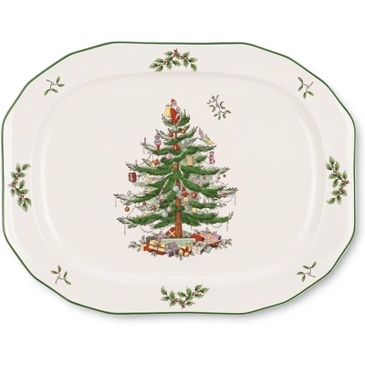 Spode Christmas Tree Sculpted Octagonal Platter - 14-Inch - Dishwasher And Microwave Safe Christmas Dinnerware With Iconic Tree Design 10 Spode Christmas Tree Sculpted Octagonal Platter - 14-Inch - Dishwasher And Microwave Safe Christmas Dinnerware With Iconic Tree Design - Image 8