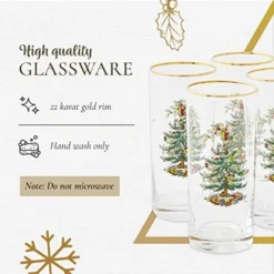 Spode Christmas Tree 15oz Highball Glasses, Set Of 4 - Gold-Rimmed Elegant Holiday-Themed Glassware, Festive Holiday Drinkware For Christmas Parties 12 Spode Christmas Tree 15oz Highball Glasses, Set Of 4 - Gold-Rimmed Elegant Holiday-Themed Glassware, Festive Holiday Drinkware For Christmas Parties -Spode GUEST e45c2ff5 4c5f 4782 b77e eefae3e7ebce
