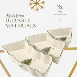 Spode Christmas Tree Dip Bowl Set - 3-Piece Ceramic Christmas Dipping Bowls - Festive Salsa Bowls - Holiday Dinnerware & Seasonal Tableware -Spode GUEST e646586e bc95 443d ad80 c650d03c868b