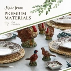 Spode Woodland Festive Woodland Pheasant Salt & Pepper Shakers - Rustic Bird Table Accents, Fall Dining Décor, Male And Female Dolomite Pheasants -Spode GUEST e662a611 f7ce 44ba 89a4 a1602ac8735e