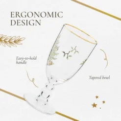 Spode Christmas Tree Gold 16oz Pedestal Goblets (Set Of 4) - Gold Rimmed Glasses, Festive Holiday Drinkware For Christmas Dinner, Wedding Gifts -Spode GUEST e7060bf6 8185 477c 922f 4eca9d9718b2