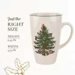 Spode Christmas Tree Latte Mug - 22 Oz Holiday Coffee Cup For Tea, Hot Cocoa, And More - Dishwasher & Microwave Safe Fine Earthenware Mug -Spode GUEST e78a2b97 a22b 44ce af62 d6f17725de2a