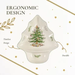 Spode Christmas Tree Chip And Dip Tree-Shaped Dish - 14-Inch Porcelain Holiday Serveware - Dishwasher, Microwave, Freezer Safe -Spode GUEST e8469137 2376 4afe 9c62 5bdd98bb7f0b