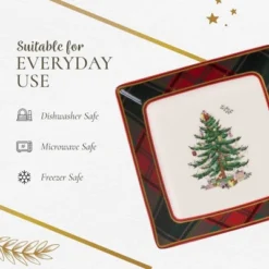 Spode Christmas Tree Tartan Square Platter - 10" - Traditional Tartan Plaid Design With Iconic Tree Motif - Microwave And Dishwasher Safe 13 Spode Christmas Tree Tartan Square Platter - 10" - Traditional Tartan Plaid Design With Iconic Tree Motif - Microwave And Dishwasher Safe -Spode GUEST e97588d3 bb28 4610 af09 dbc4bed08557