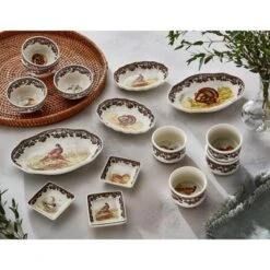 Spode Woodland Turkey Pickle Dish – 8.5 Inch Porcelain Serving Dish – Microwave, Oven, Freezer & Dishwasher Safe, Rustic Thanksgiving Serveware -Spode GUEST ea465837 1f32 4534 a71d 3aa7ba900e43