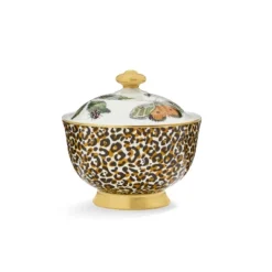 Spode Creatures Of Curiosity Sugar Bowl With Lid - 7oz Fine China Bowl With Hand-Painted 22-Carat Gold Decal & Leopard Motif -Spode GUEST ec0e3695 f266 4ac5 a5b1 96d879b71f83