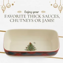 Spode Christmas Tree Tartan Cranberry Sauce Serving Dish With Slotted Spoon (8"x 4.25") - Server With Plaid Border - Dishwasher, Microwave Safe 13 Spode Christmas Tree Tartan Cranberry Sauce Serving Dish With Slotted Spoon (8"x 4.25") - Server With Plaid Border - Dishwasher, Microwave Safe -Spode GUEST efb8ef7a 7507 4a76 a770 22fd4cb4ac14